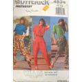 BUTTERICK 4934 PULLOVER TOP & PANTS WITH DROPPED CROTCH SIZE XS-S-M (6-14) COMPLETE-CUT TO 14-ZIPLOC