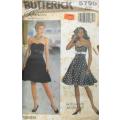 BUTTERICK 5790 STRAPLESS DRESS-FITTED BODICE-PETTICOAT SIZE 6-8-10 COMPLETE-CUT TO 10-ZIPLOC