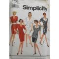 SIMPLICITY 7738 TWO PIECE FRONT BUTTON DRESS SIZE 10-14 CUT TO SIZE 14