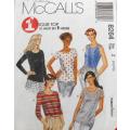 McCALLS 8264 TOPS FOR STRETCH KNITS SIZE L-XL (16-22) COMPLETE