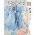 McCALLS 9478 INFANTS ACCESSORIES SIZE 12-21 LBS COMPLETE-PART CUT