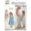 SIMPLICITY 7195 GIRLS JUMPSUIT-SUNDRESS-PINAFORE SIZE 2-6X YEARS-COMPLETE-CUT TO 4 YEARS
