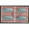 SOUTH AFRICA 1938 ISSUE SACC/80 F.U. BLOCK OF 4 LOOK SCAN X 2