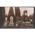 A PHOTO POST CARD SHOWING KRUGER FAMILY GRAVES PRETORIA LOOK SCANS X 2