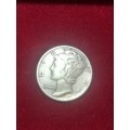 USA MERCURY DIME,REVERSE SIDE BLANK,AND WITH COUNTERPUNCHMARK,COULD BE A ERROR COIN