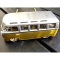 Yellow Gold Metallic Volkswagen Van "Samba" Bburago Die Cast