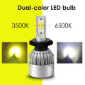 NEW MODEL!!! Dual Color Vehicle Light H4/H7 Type LED Car Headlight Bulbs 8000 Lumens C6