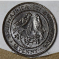1931 `Zuid` Union of South Africa Quarter Penny - Sharp details!
