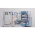 GHANA 5 CEDIS 2017 HIGH GRADE CENTRAL BANKING