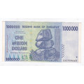 ZIMBABWE MILLION DOLLARS 2008 AA1954668 HIGH GRADE