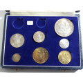 SOUTH AFRICA PROOF 1963 SET - LONG BOX - NO GOLD COINS