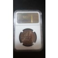 SOUTH AFRICA PENNY 1952 PF 65 RB - NGC