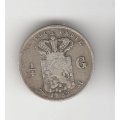 NETHERLANDS EAST INDIES 1/4 GULDEN 1882 VF=$30