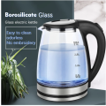 Electric Kettle Stainless Steel Glass  Pot Electric Water Heater with Blue Led - NEW