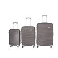 3 Piece Hard Outer Shell Good Quality 360 Degree Rotating 4 Wheel Spinner Luggage Set - Brown