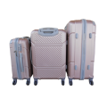 3 Piece Hard Outer Shell 360 Degree Rotating 4 Wheel Spinner Luggage Set - Rose Gold (Pink)Brand New