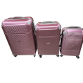 3 Piece Hard Outer Shell 360 Degree Rotating 4 Wheel Spinner Luggage Set - Rose Gold (Pink)
