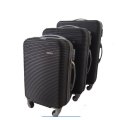 3 Piece Hard Outer Shell High Quality 360 Degree Rotating 4 Wheel Luggage Set BLACK WITH MINOR DENT
