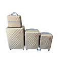 4 Piece Hard Outer Shell High Quality 360 Degree Rotating 4 Wheel Luggage Set Golden Colour