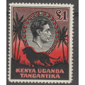 Kenya Uganda and Tanganyika 1 pound. MLH. Perf 14