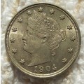 United States 1904 nickel in great condition