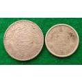 Saudi Arabia silver coins. Half and quarter Riyal