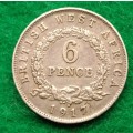 British West Africa 1917 6 pence