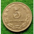 Argentina 1896 5 centavos double die