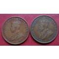 Australia 1915 pennies. H and no mint mark