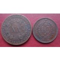 Portugal 1850 20 Reis and 1901 10 Reis