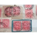Southern Rhodesia Admirals 1d stamps with different shades