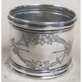 1911 Chester silver napkin ring with brightcut design