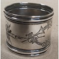 1911 Chester silver napkin ring with brightcut design
