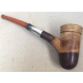 Antique meerschaum, amber and silver pipe .....sold by Ward of Burlington Arcade