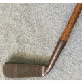 Antique hand forged hickory shaft putter...maker unclear...length to heel 86.5 cms