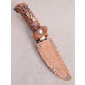 Solingen sheath knife, overall length 16.5 cms...with faux antler handle