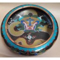 Vintage Chinese cloisonné low bowl in outstanding condition