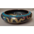 Vintage Chinese cloisonné low bowl in outstanding condition