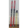 ATOMIC SKI'S WITH POLES INCLUDING LADIES SNOW BOOTS SIZE 4 -