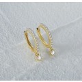 REAL 14K Gold Plated 925 Sterling silver Earring With AAAA Cubic Zirconia stones