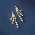 REAL 18K Gold Plated 925 Sterling Silver Chandelier Earrings