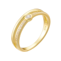 `R4499 SPECIAL`  14K REAL Gold Plated Sterling Silver Ring, AAAAA+ Zircon Main & Paved Stones