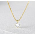 REAL 18K Gold Plated 925 Sterling Silver Necklace With 5A Graded Zirconia