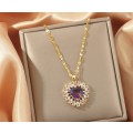`R999` Necklace Special. 18K Gold Plated Purple Heart Necklace