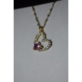 `R999` Bargain Heart Shape 18K Gold Plated Necklace