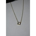 ``R3499` REAL 18K Gold Plated 925 Sterling Silver Necklace With 5A Graded Zirconia