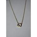 ``R3499` REAL 18K Gold Plated 925 Sterling Silver Necklace With 5A Graded Zirconia