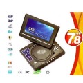 7.8" Portable DVD Player, EVD / DVD /WITH TV PLAYER/CARD READER/USB GAME