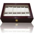 Luxury Mahogany 12 Slot Watch Display Storage Case