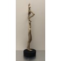BRONZE STATUE - WATER CARRIER ON BLACK WOODEN BASE